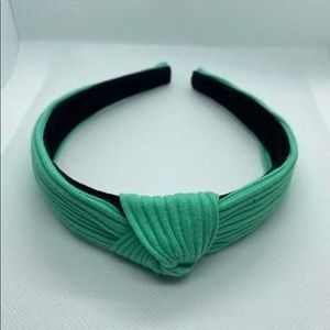 Green Knotted Rib Headband